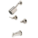 Concord KBX8146DL Two-Handle 4-Hole Wall Mount Tub and Shower Faucet, Polished Nickel