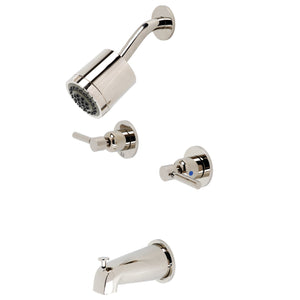 Concord KBX8146DL Two-Handle 4-Hole Wall Mount Tub and Shower Faucet, Polished Nickel