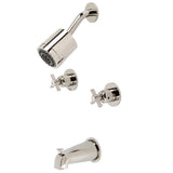 Millennium KBX8146ZX Two-Handle 4-Hole Wall Mount Tub and Shower Faucet, Polished Nickel