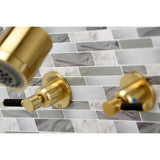Kaiser KBX8147DKL Two-Handle 4-Hole Wall Mount Tub and Shower Faucet, Brushed Brass