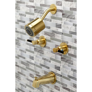 Kaiser KBX8147DKL Two-Handle 4-Hole Wall Mount Tub and Shower Faucet, Brushed Brass