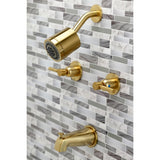 Concord KBX8147DL Two-Handle 4-Hole Wall Mount Tub and Shower Faucet, Brushed Brass