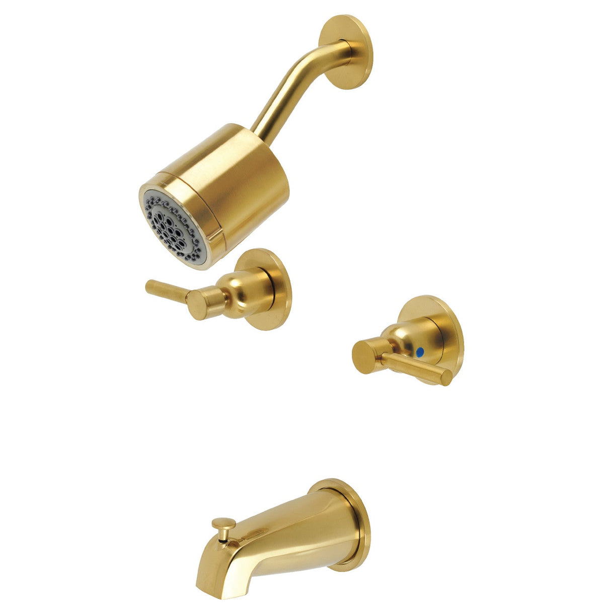 Concord KBX8147DL Two-Handle 4-Hole Wall Mount Tub and Shower Faucet, Brushed Brass