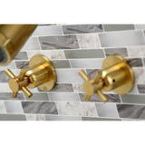 Concord KBX8147DX Two-Handle 4-Hole Wall Mount Tub and Shower Faucet, Brushed Brass
