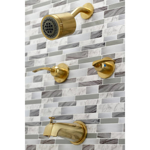 Centurion KBX8147EFL Two-Handle 4-Hole Wall Mount Tub and Shower Faucet, Brushed Brass