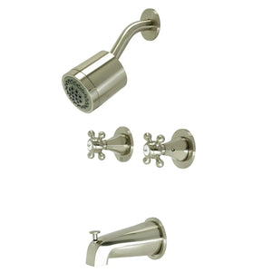 Metropolitan KBX8148BX Two-Handle 4-Hole Wall Mount Tub and Shower Faucet, Brushed Nickel