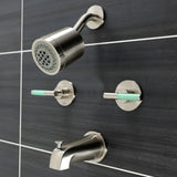 Kaiser KBX8148CKL Two-Handle 4-Hole Wall Mount Tub and Shower Faucet, Brushed Nickel