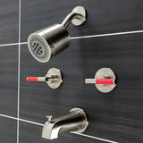 Kaiser KBX8148CKL Two-Handle 4-Hole Wall Mount Tub and Shower Faucet, Brushed Nickel