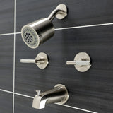 Kaiser KBX8148CKL Two-Handle 4-Hole Wall Mount Tub and Shower Faucet, Brushed Nickel