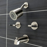 Kaiser KBX8148CKL Two-Handle 4-Hole Wall Mount Tub and Shower Faucet, Brushed Nickel