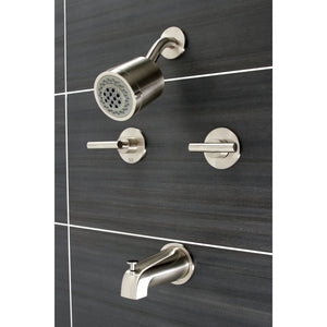 Manhattan KBX8148CML Two-Handle 4-Hole Wall Mount Tub and Shower Faucet, Brushed Nickel