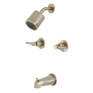 Concord KBX8148DL Two-Handle 4-Hole Wall Mount Tub and Shower Faucet, Brushed Nickel