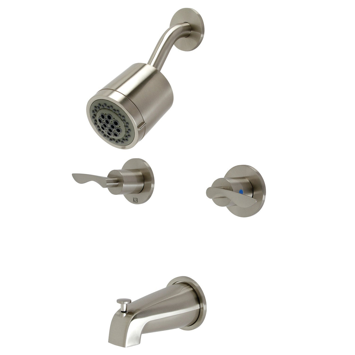 Serena KBX8148SVL Two-Handle 4-Hole Wall Mount Tub and Shower Faucet, Brushed Nickel