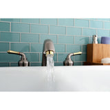 Magellan KC369 Two-Handle 3-Hole Deck Mount Roman Tub Faucet, Brushed Nickel/Polished Brass