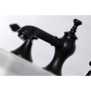 Vintage KC7060AL Two-Handle 3-Hole Deck Mount Widespread Bathroom Faucet with Brass Pop-Up, Matte Black