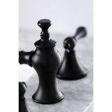 Vintage KC7060AL Two-Handle 3-Hole Deck Mount Widespread Bathroom Faucet with Brass Pop-Up, Matte Black