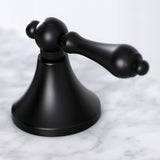 Vintage KC7060AL Two-Handle 3-Hole Deck Mount Widespread Bathroom Faucet with Brass Pop-Up, Matte Black