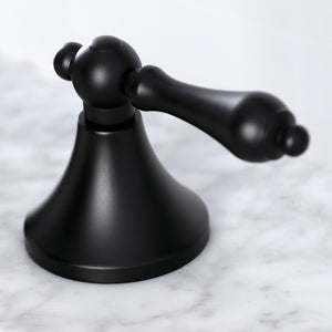 Vintage KC7060AL Two-Handle 3-Hole Deck Mount Widespread Bathroom Faucet with Brass Pop-Up, Matte Black