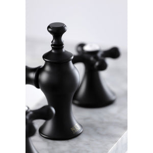 Vintage KC7060AX Two-Handle 3-Hole Deck Mount Widespread Bathroom Faucet with Brass Pop-Up, Matte Black