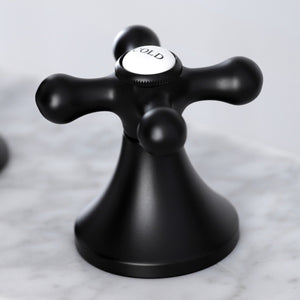 Vintage KC7060AX Two-Handle 3-Hole Deck Mount Widespread Bathroom Faucet with Brass Pop-Up, Matte Black