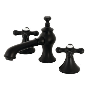 Vintage KC7060AX Two-Handle 3-Hole Deck Mount Widespread Bathroom Faucet with Brass Pop-Up, Matte Black