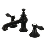 Heirloom KC7060BAL Two-Handle 3-Hole Deck Mount Widespread Bathroom Faucet with Brass Pop-Up, Matte Black