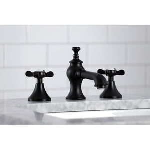 Essex KC7060BEX Two-Handle 3-Hole Deck Mount Widespread Bathroom Faucet with Brass Pop-Up, Matte Black
