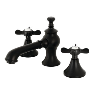 Essex KC7060BEX Two-Handle 3-Hole Deck Mount Widespread Bathroom Faucet with Brass Pop-Up, Matte Black