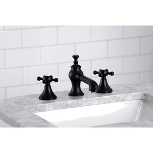 English Country KC7060BX Two-Handle 3-Hole Deck Mount Widespread Bathroom Faucet with Brass Pop-Up, Matte Black