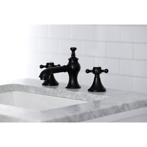 English Country KC7060BX Two-Handle 3-Hole Deck Mount Widespread Bathroom Faucet with Brass Pop-Up, Matte Black