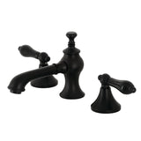 Duchess KC7060PKL Two-Handle 3-Hole Deck Mount Widespread Bathroom Faucet with Brass Pop-Up, Matte Black