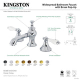 Vintage KC7060PL Two-Handle 3-Hole Deck Mount Widespread Bathroom Faucet with Brass Pop-Up, Matte Black