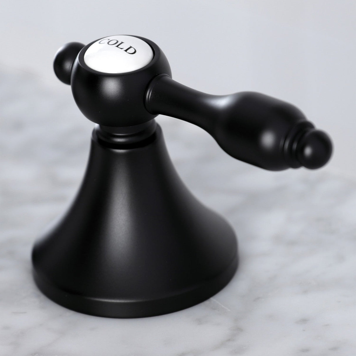 Tudor KC7060TAL Two-Handle 3-Hole Deck Mount Widespread Bathroom Faucet with Brass Pop-Up, Matte Black