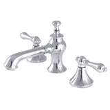 Vintage KC7061AL Two-Handle 3-Hole Deck Mount Widespread Bathroom Faucet with Brass Pop-Up, Polished Chrome