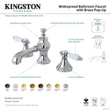 Bel-Air KC7061BPL Two-Handle 3-Hole Deck Mount Widespread Bathroom Faucet with Brass Pop-Up, Polished Chrome