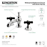 Duchess KC7061PKX Two-Handle 3-Hole Deck Mount Widespread Bathroom Faucet with Brass Pop-Up, Polished Chrome