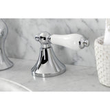 Vintage KC7061PL Two-Handle 3-Hole Deck Mount Widespread Bathroom Faucet with Brass Pop-Up, Polished Chrome