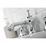 Vintage KC7061PL Two-Handle 3-Hole Deck Mount Widespread Bathroom Faucet with Brass Pop-Up, Polished Chrome