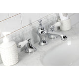 Vintage KC7061PL Two-Handle 3-Hole Deck Mount Widespread Bathroom Faucet with Brass Pop-Up, Polished Chrome
