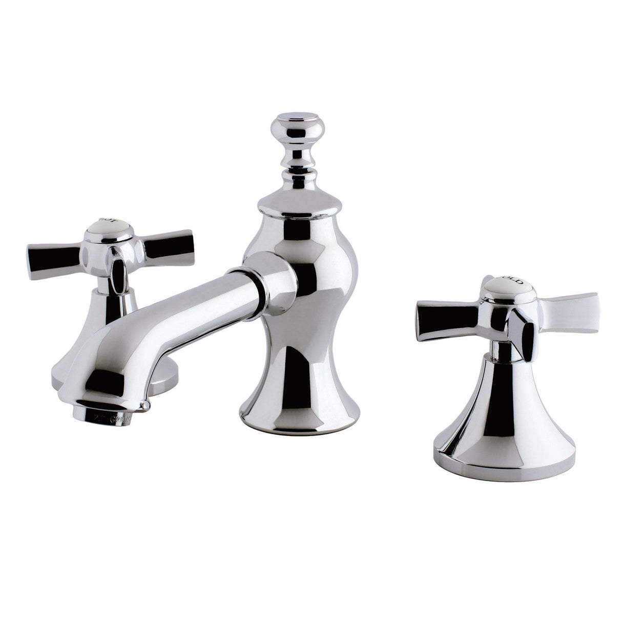 Millennium KC7061ZX Two-Handle 3-Hole Deck Mount Widespread Bathroom Faucet with Brass Pop-Up, Polished Chrome