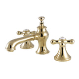 Vintage KC7062AX Two-Handle 3-Hole Deck Mount Widespread Bathroom Faucet with Brass Pop-Up, Polished Brass