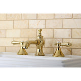 Heirloom KC7062BAL Two-Handle 3-Hole Deck Mount Widespread Bathroom Faucet with Brass Pop-Up, Polished Brass