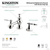 Naples KC7062NL Two-Handle 3-Hole Deck Mount Widespread Bathroom Faucet with Brass Pop-Up, Polished Brass