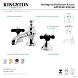 Duchess KC7062PKX Two-Handle 3-Hole Deck Mount Widespread Bathroom Faucet with Brass Pop-Up, Polished Brass