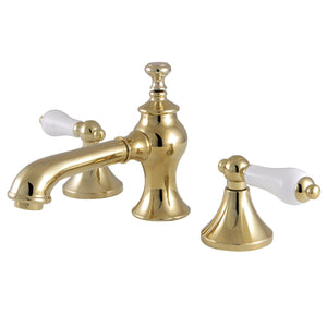 Vintage KC7062PL Two-Handle 3-Hole Deck Mount Widespread Bathroom Faucet with Brass Pop-Up, Polished Brass