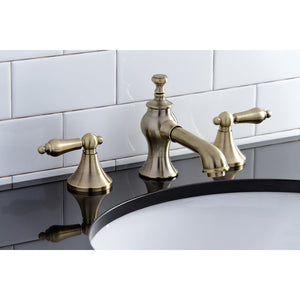 Vintage KC7063AL Two-Handle 3-Hole Deck Mount Widespread Bathroom Faucet with Brass Pop-Up, Antique Brass