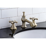 Vintage KC7063AX Two-Handle 3-Hole Deck Mount Widespread Bathroom Faucet with Brass Pop-Up, Antique Brass