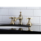 Essex KC7063BEX Two-Handle 3-Hole Deck Mount Widespread Bathroom Faucet with Brass Pop-Up, Antique Brass