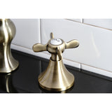 Essex KC7063BEX Two-Handle 3-Hole Deck Mount Widespread Bathroom Faucet with Brass Pop-Up, Antique Brass