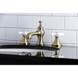 Vintage KC7063PX Two-Handle 3-Hole Deck Mount Widespread Bathroom Faucet with Brass Pop-Up, Antique Brass